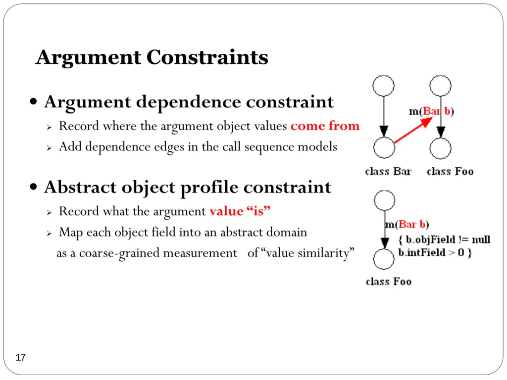 argument constraints