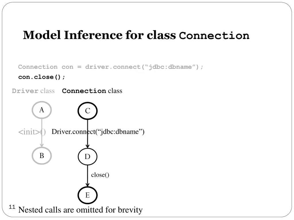 model inference for class connection 1