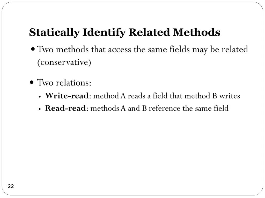 statically identify related methods