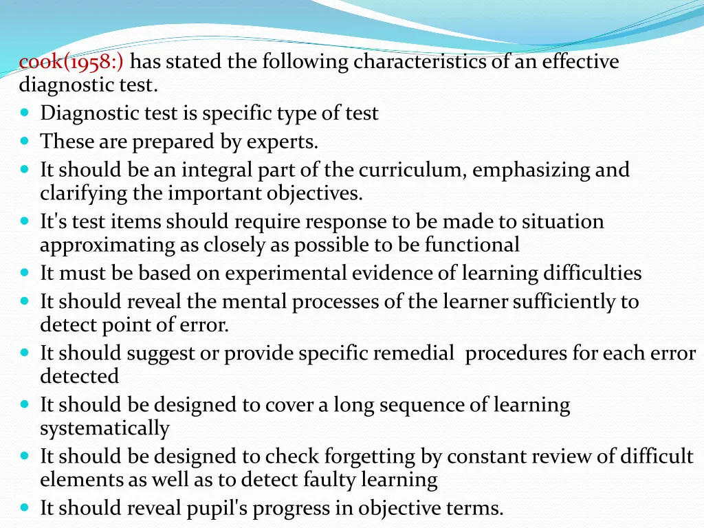 cook 1958 has stated the following