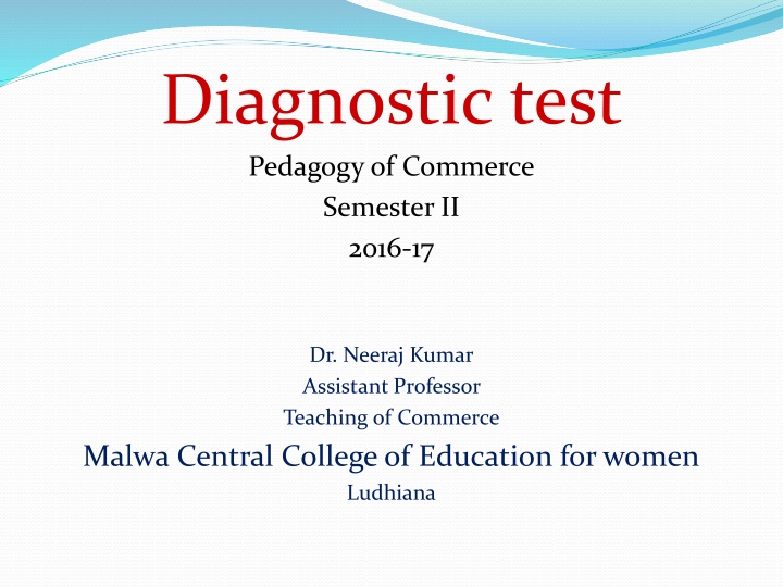 diagnostic test pedagogy of commerce semester