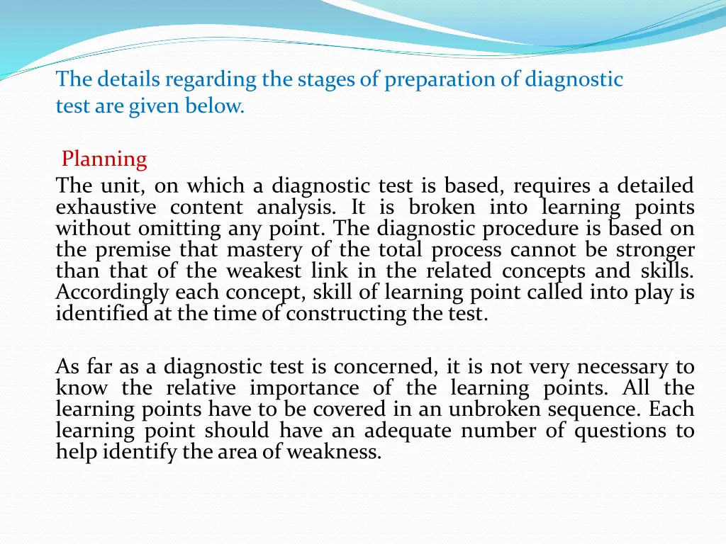 the details regarding the stages of preparation