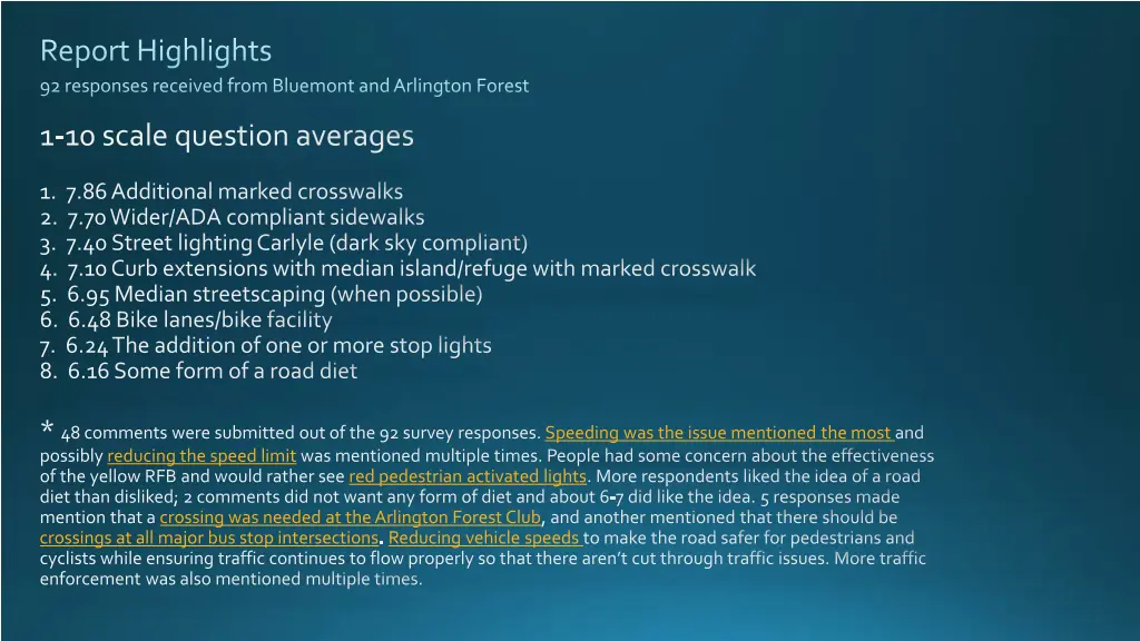 report highlights 92 responses received from