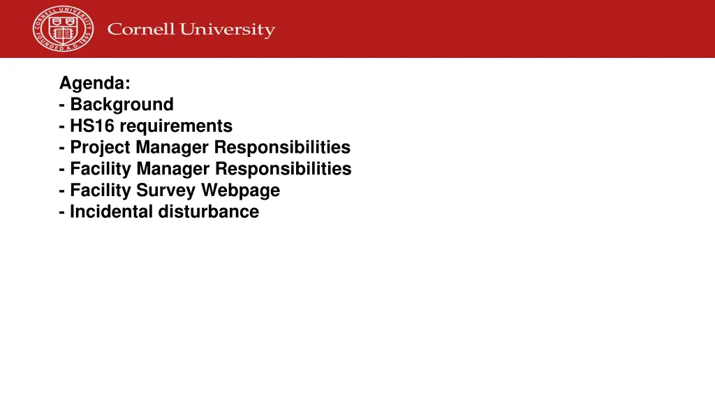 agenda background hs16 requirements project