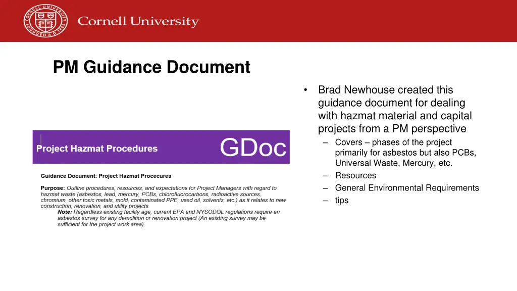 pm guidance document