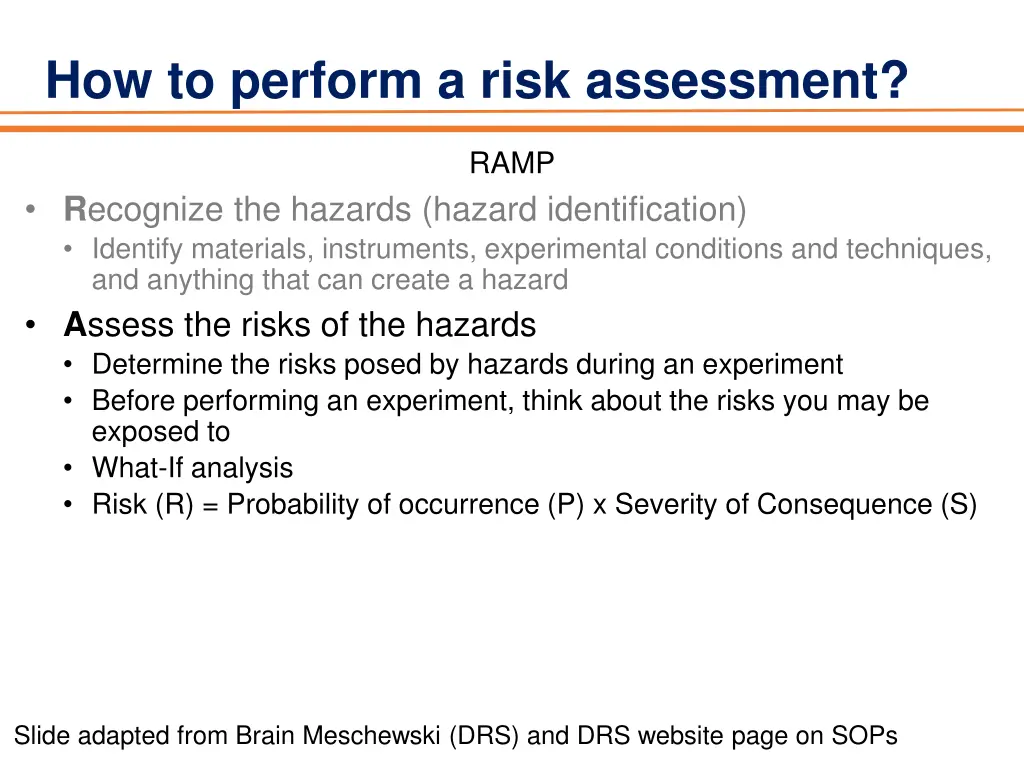 how to perform a risk assessment 1
