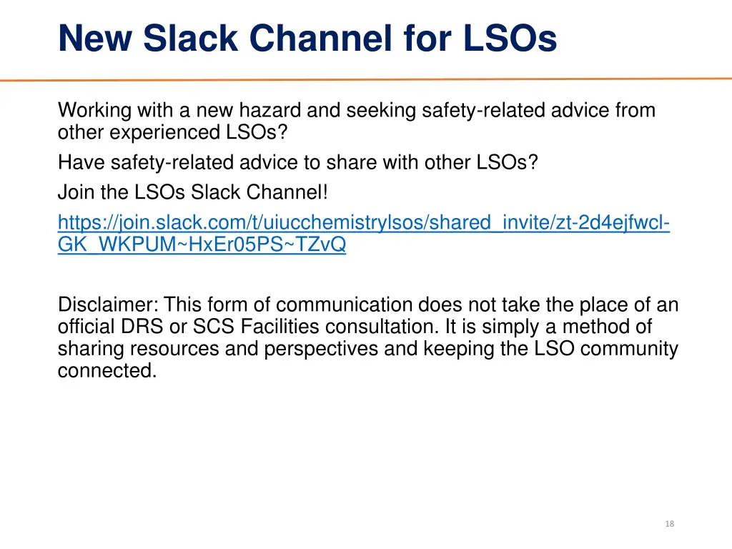new slack channel for lsos