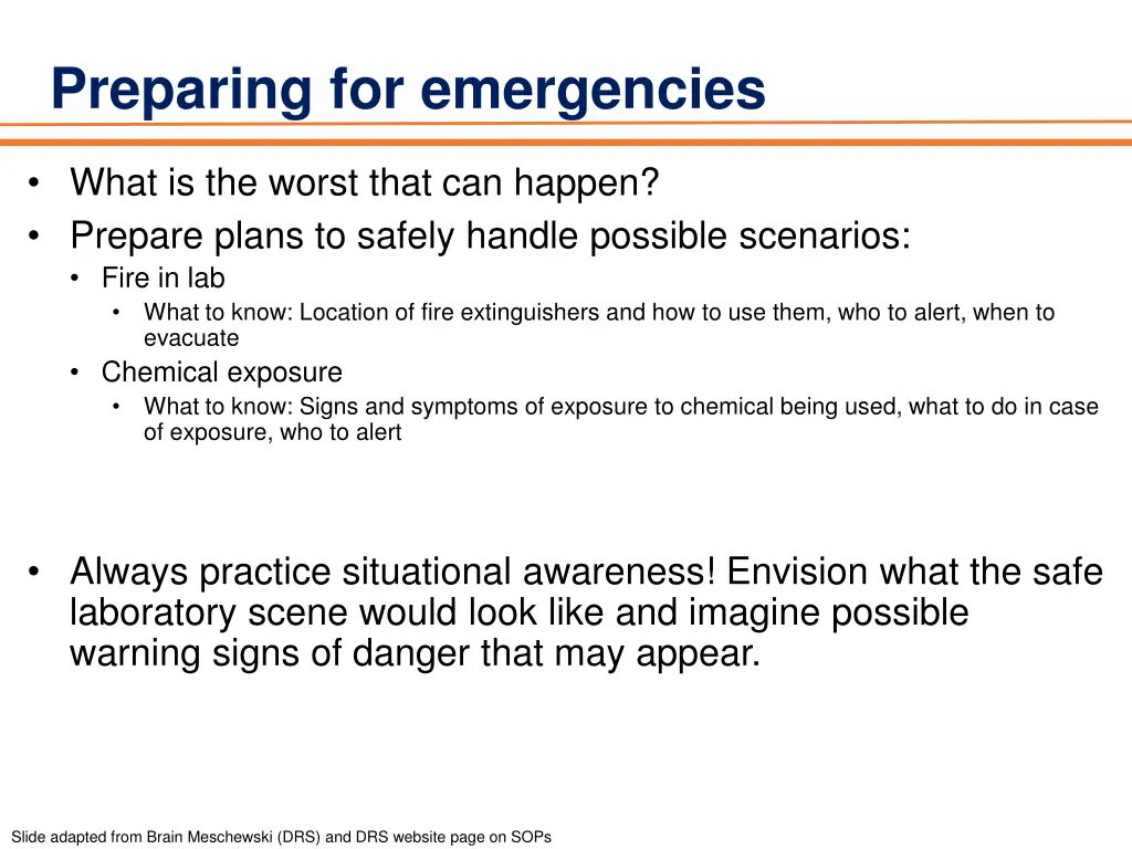 preparing for emergencies