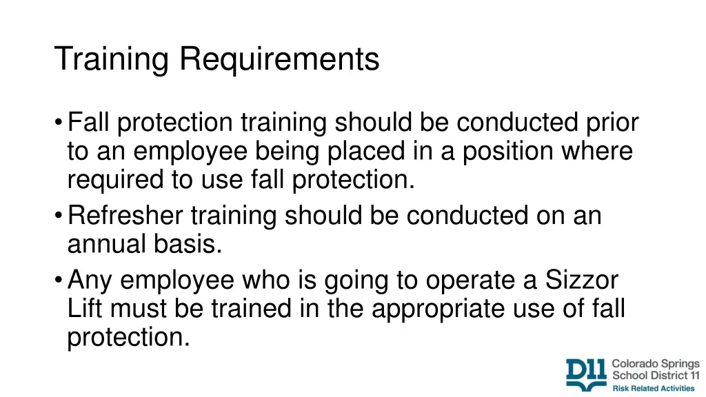 training requirements