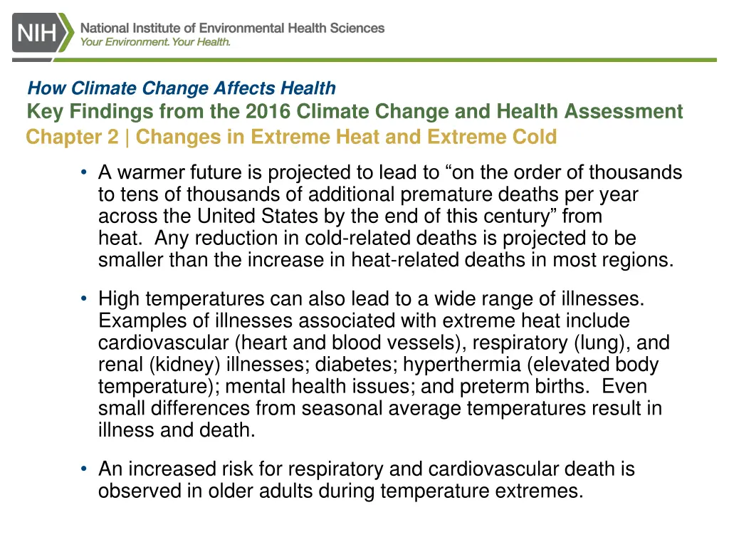 how climate change affects health key findings