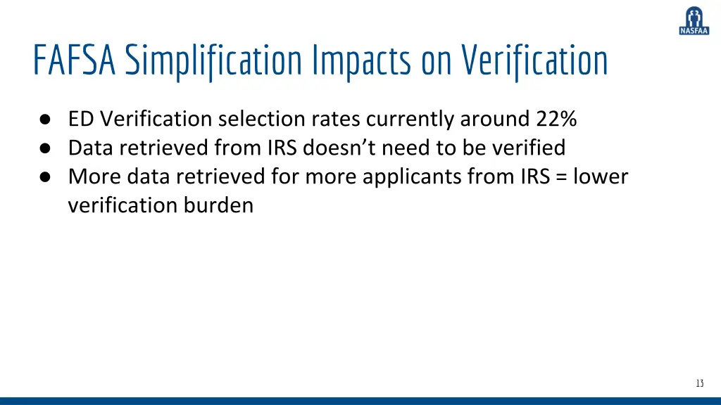 fafsa simplification impacts on verification