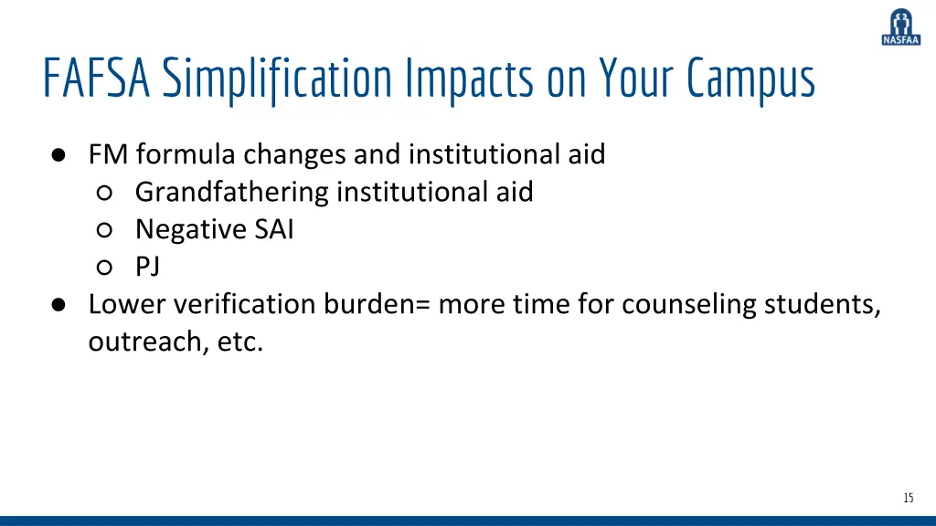 fafsa simplification impacts on your campus