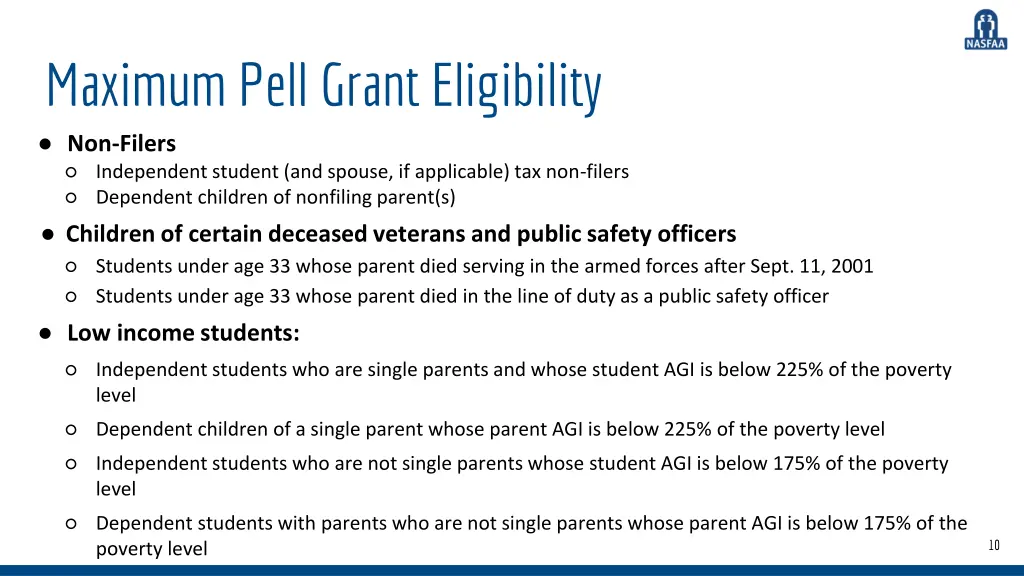 maximum pell grant eligibility