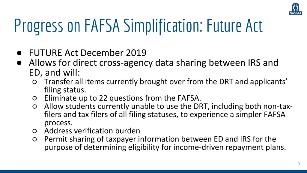 progress on fafsa simplification future act