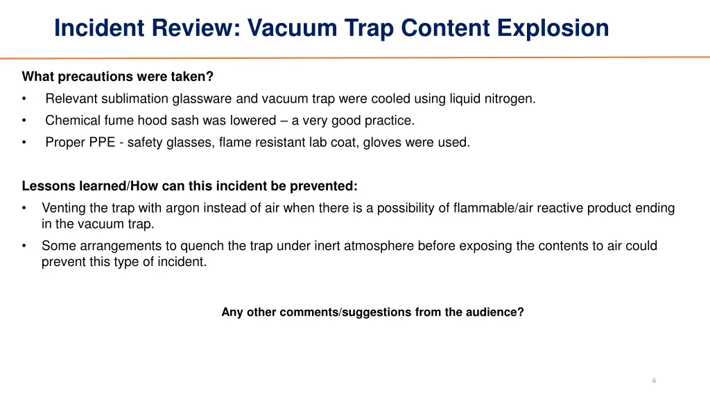 incident review vacuum trap content explosion 2
