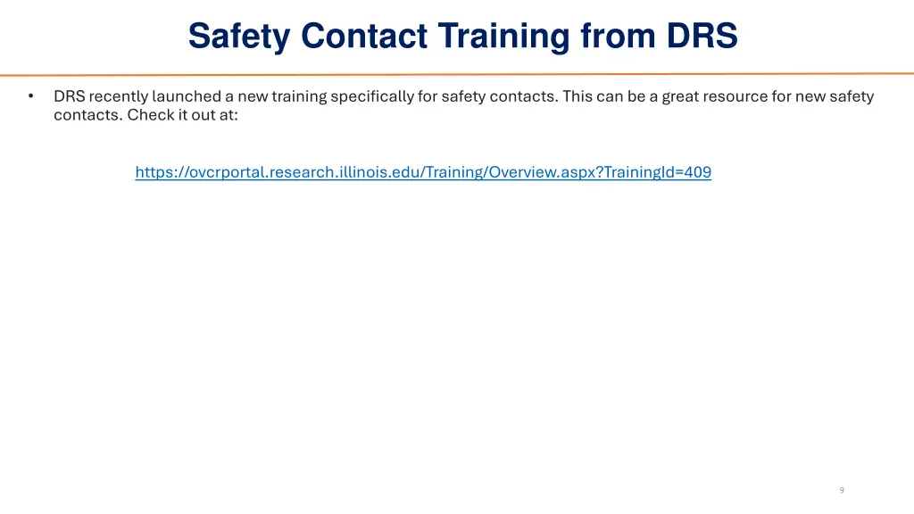 safety contact training from drs