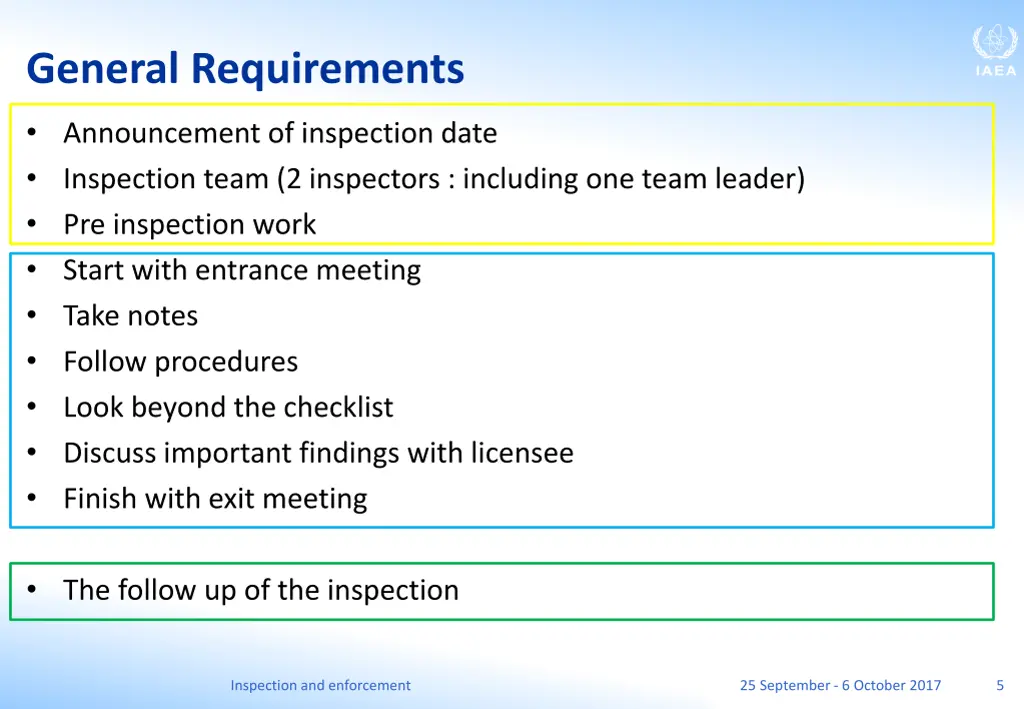 general requirements