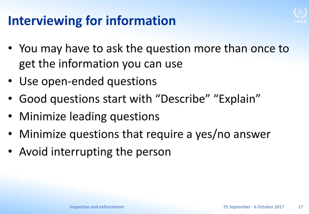 interviewing for information 1