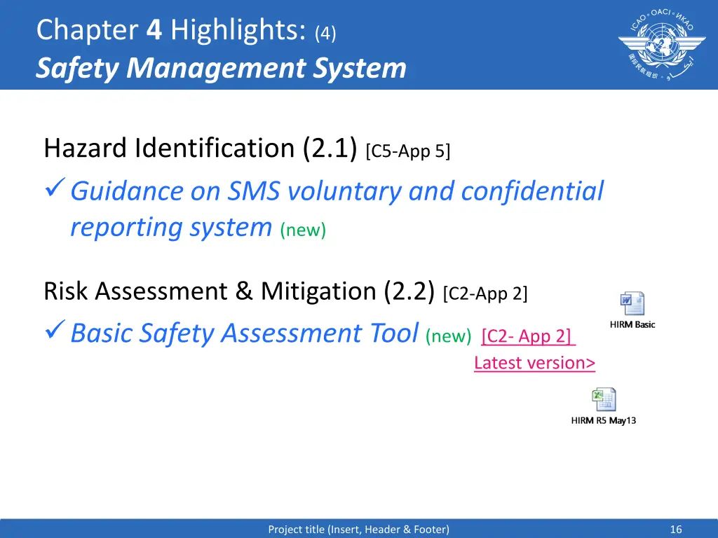 chapter 4 highlights 4 safety management system 1