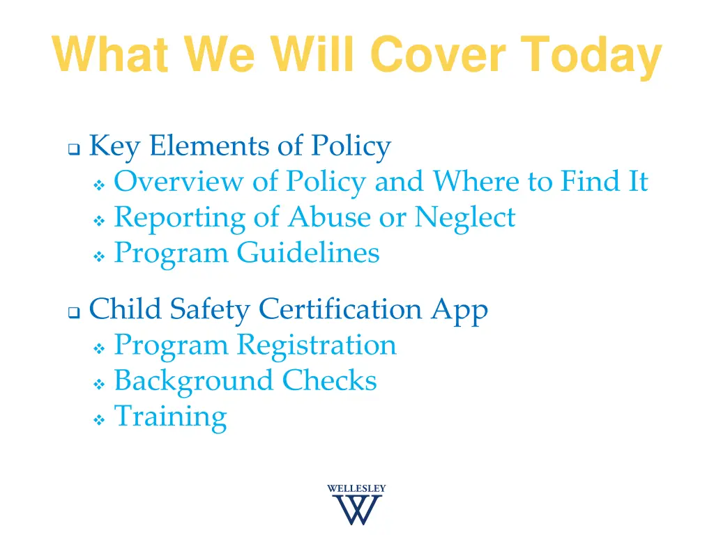 what we will cover today