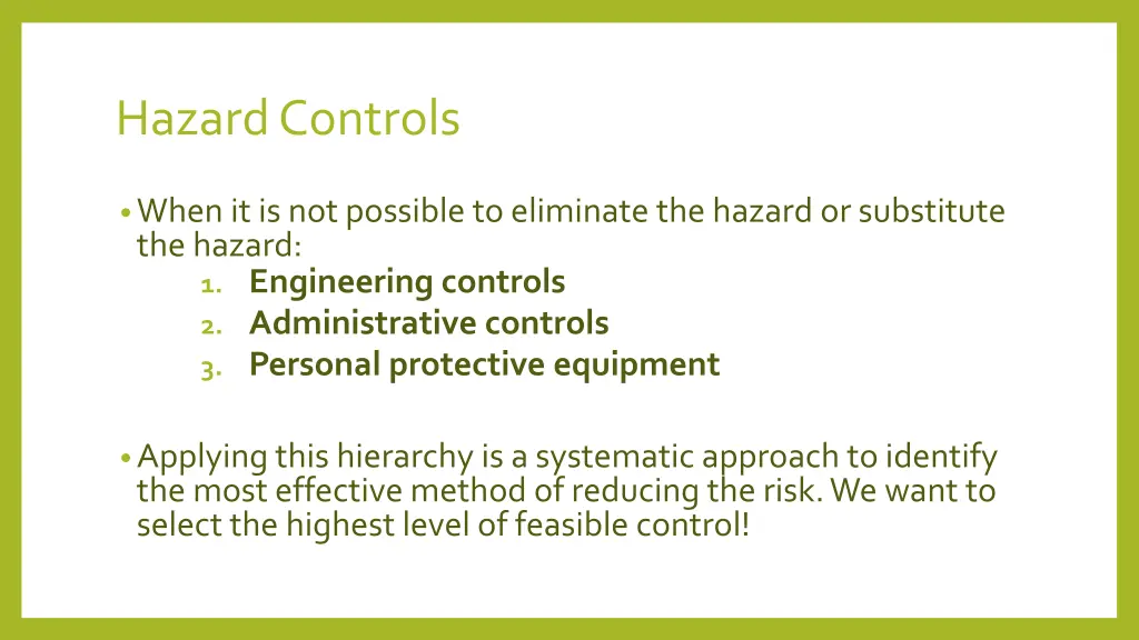 hazard controls 1