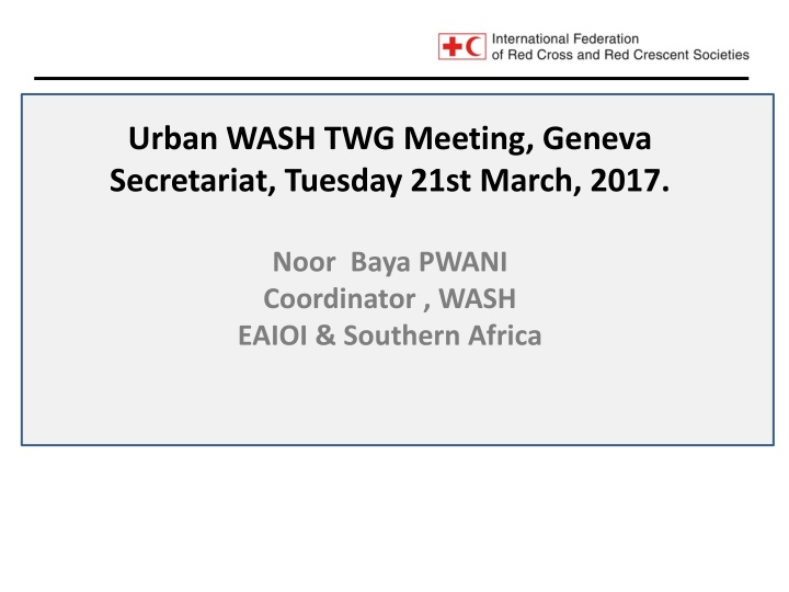 urban wash twg meeting geneva secretariat tuesday