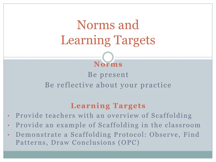 norms and learning targets