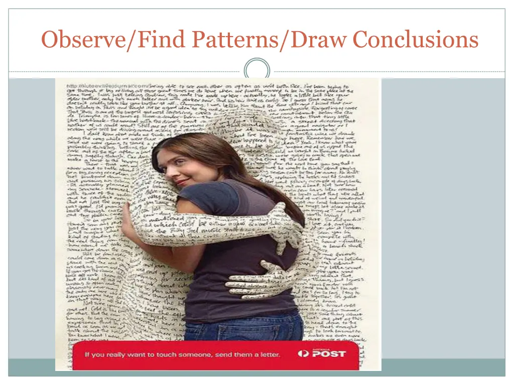 observe find patterns draw conclusions