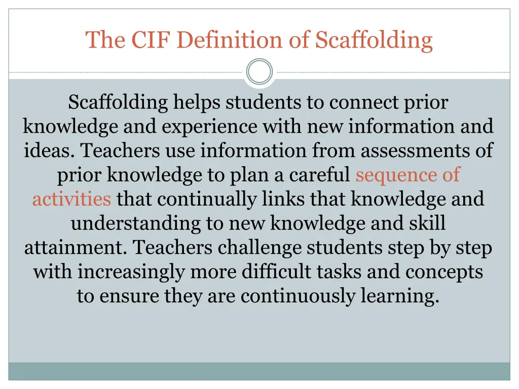 the cif definition of scaffolding