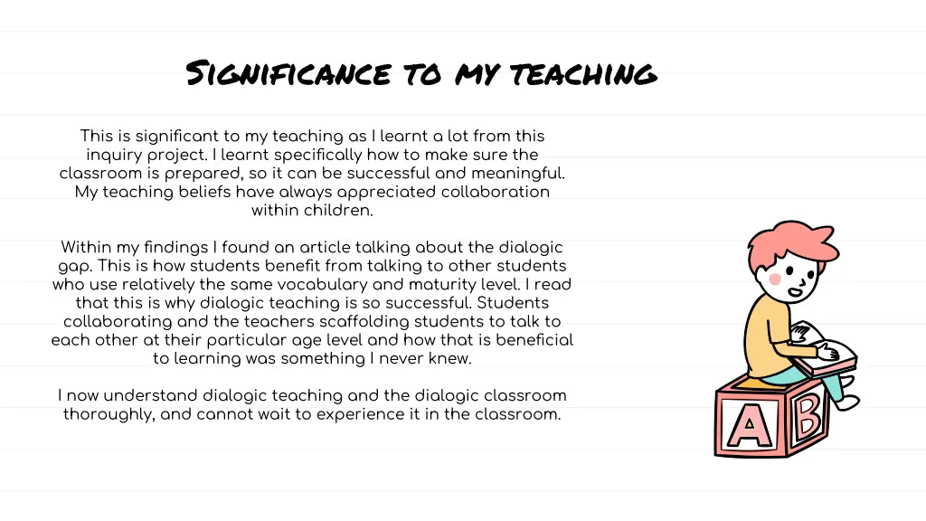 significance to my teaching