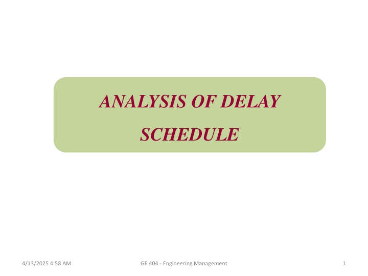 analysis of delay