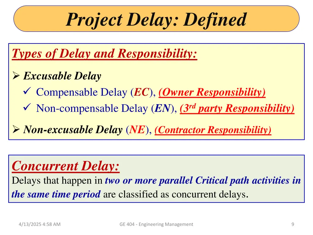 project delay defined 2