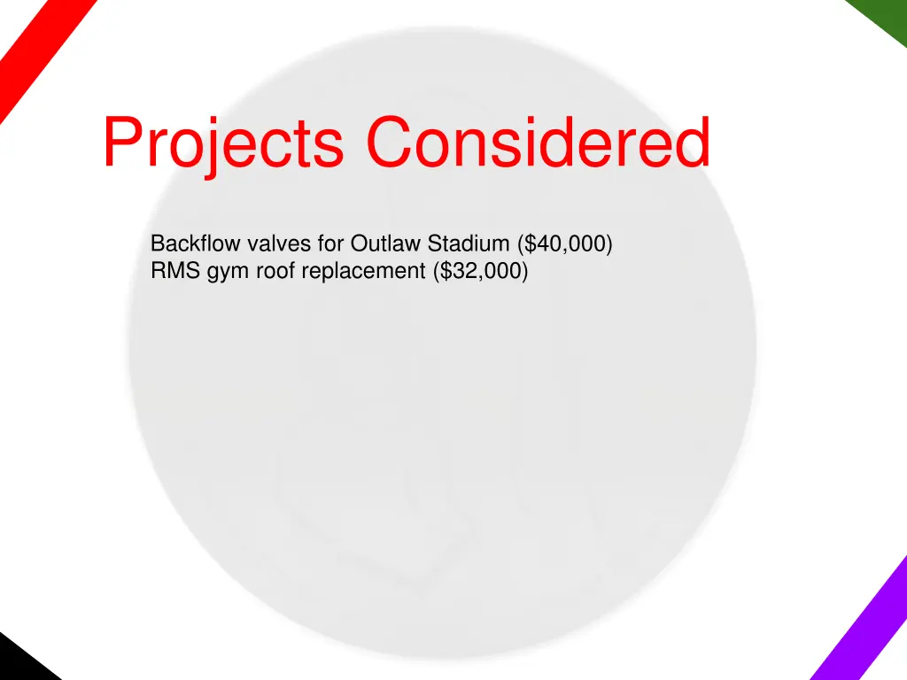projects considered 1