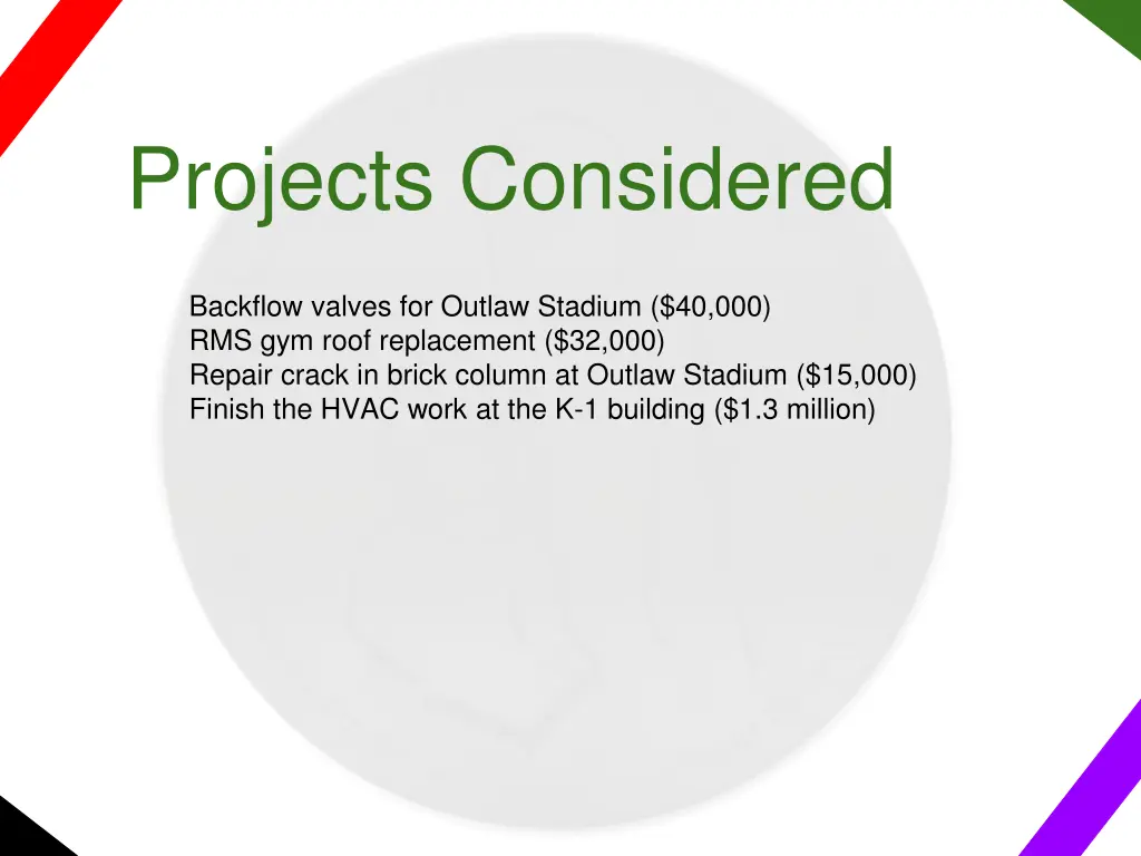 projects considered 3