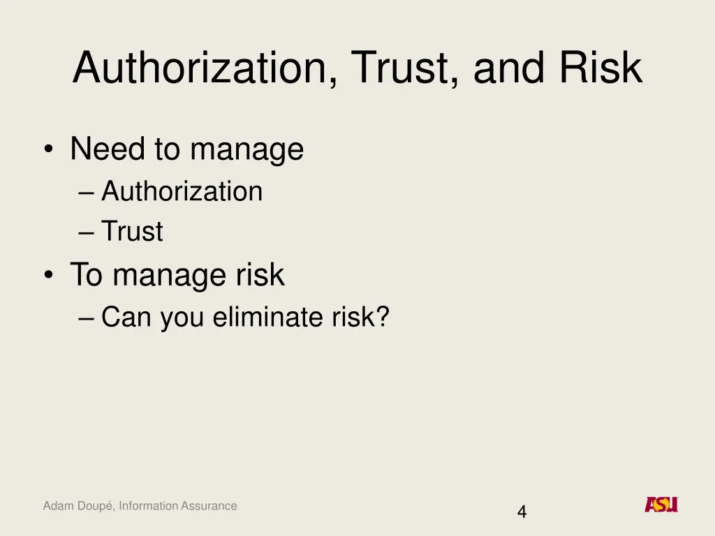 authorization trust and risk