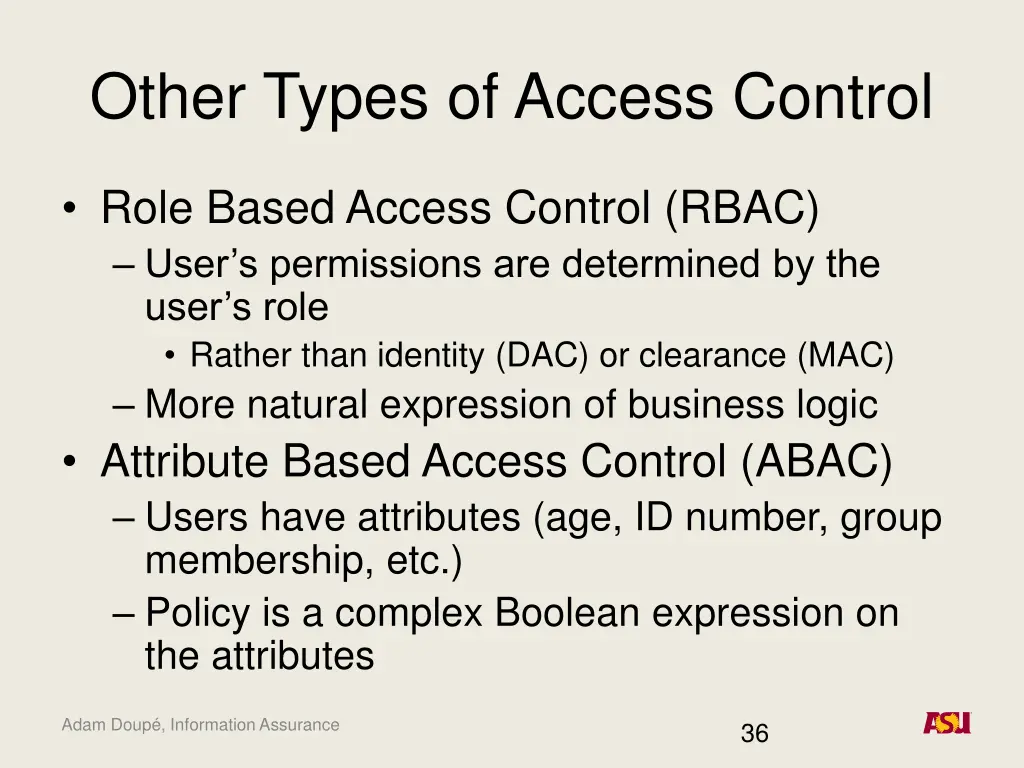 other types of access control
