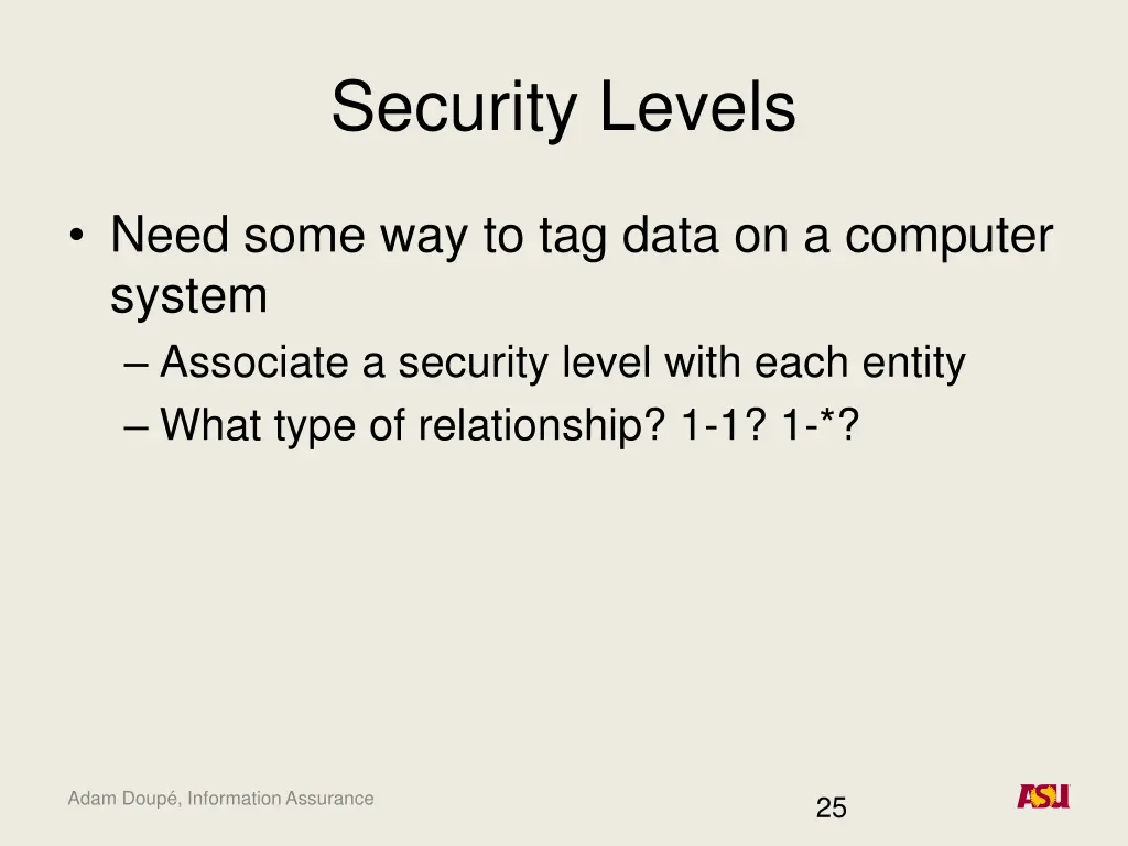 security levels 1