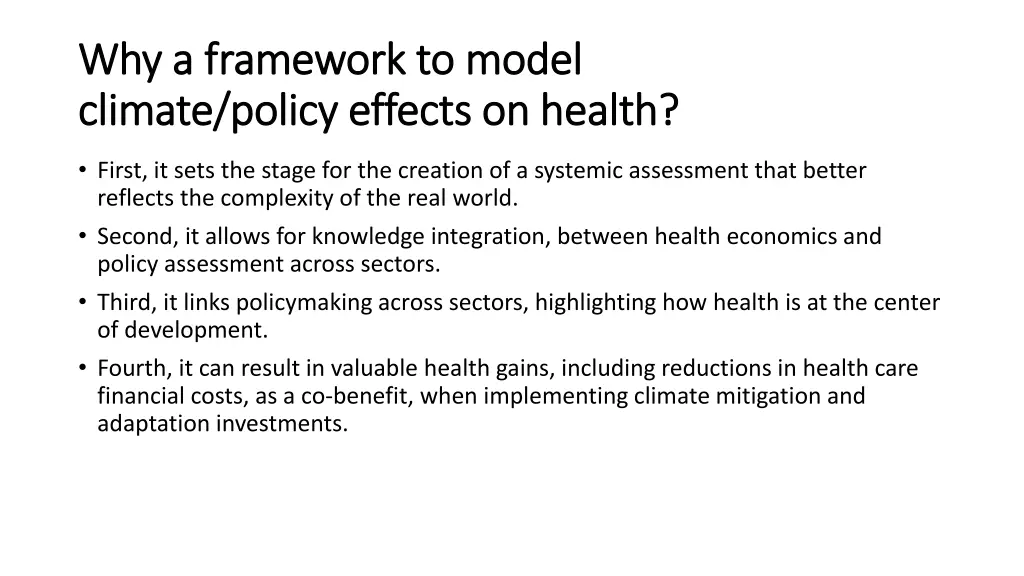 why a framework to model why a framework to model 1