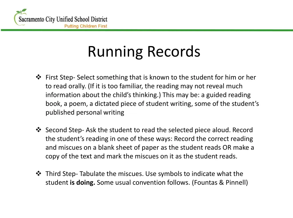running records