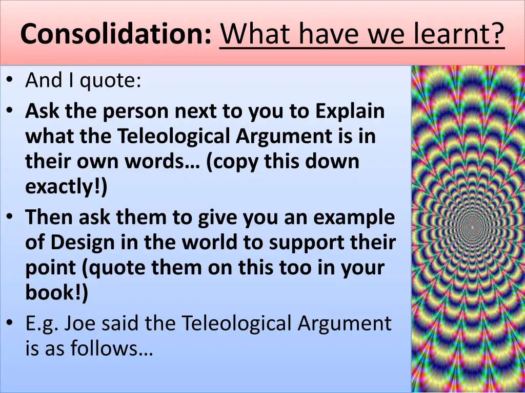 consolidation what have we learnt