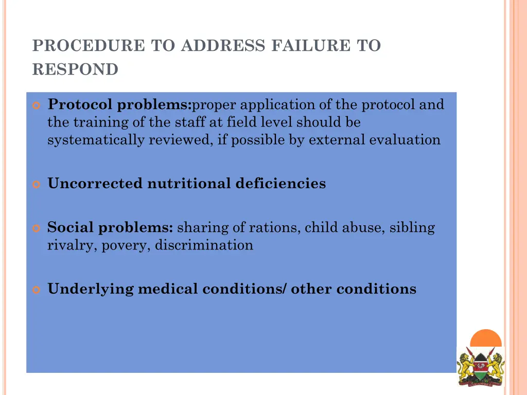 procedure to address failure to respond