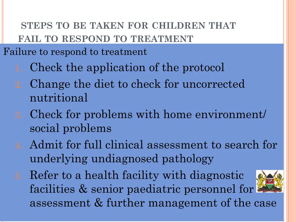 steps to be taken for children that fail