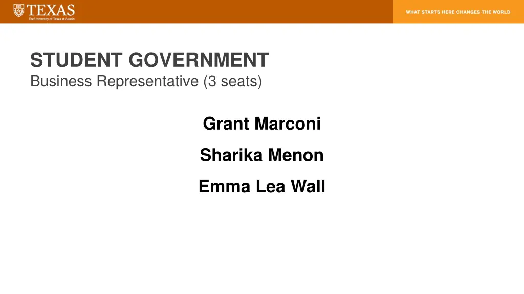 student government business representative 3 seats