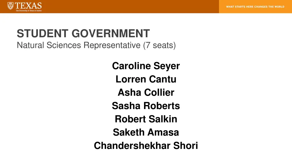 student government natural sciences