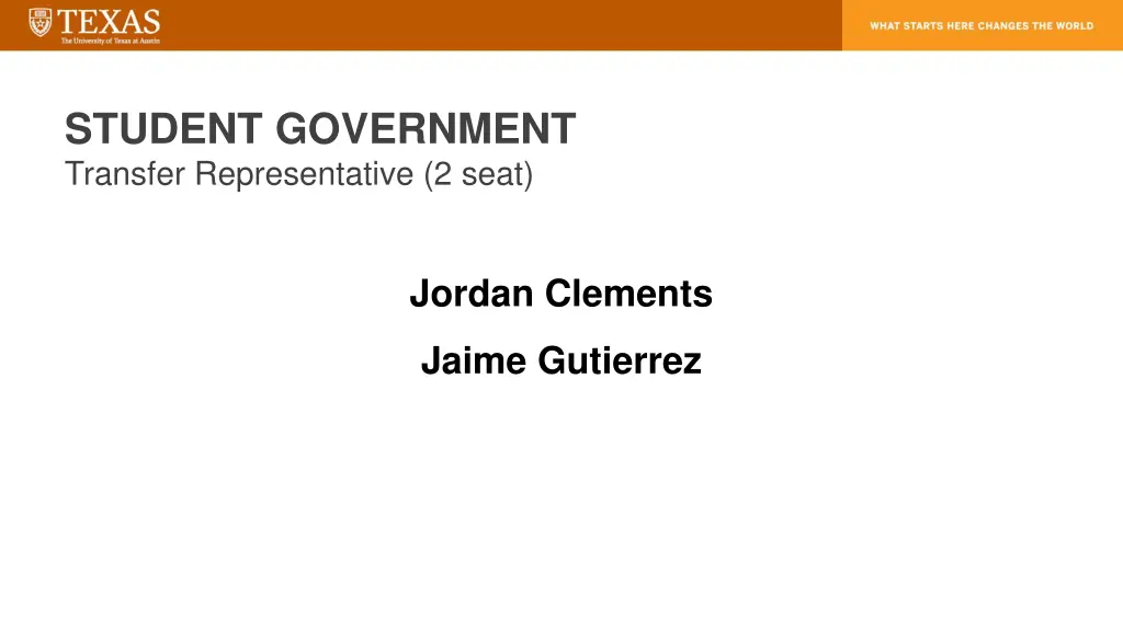student government transfer representative 2 seat