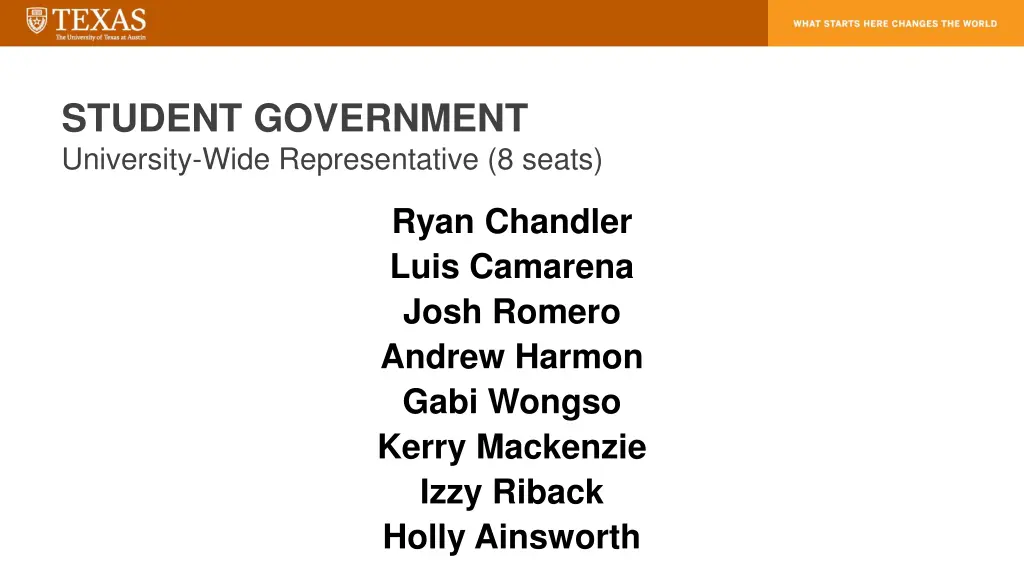 student government university wide representative