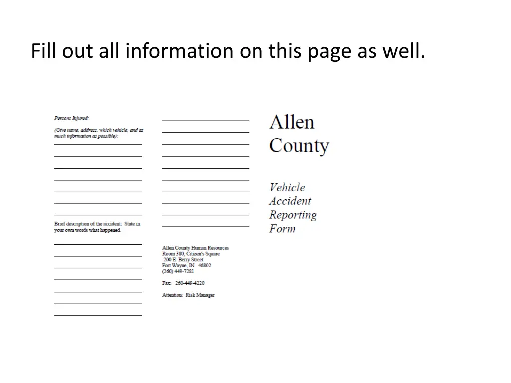 fill out all information on this page as well