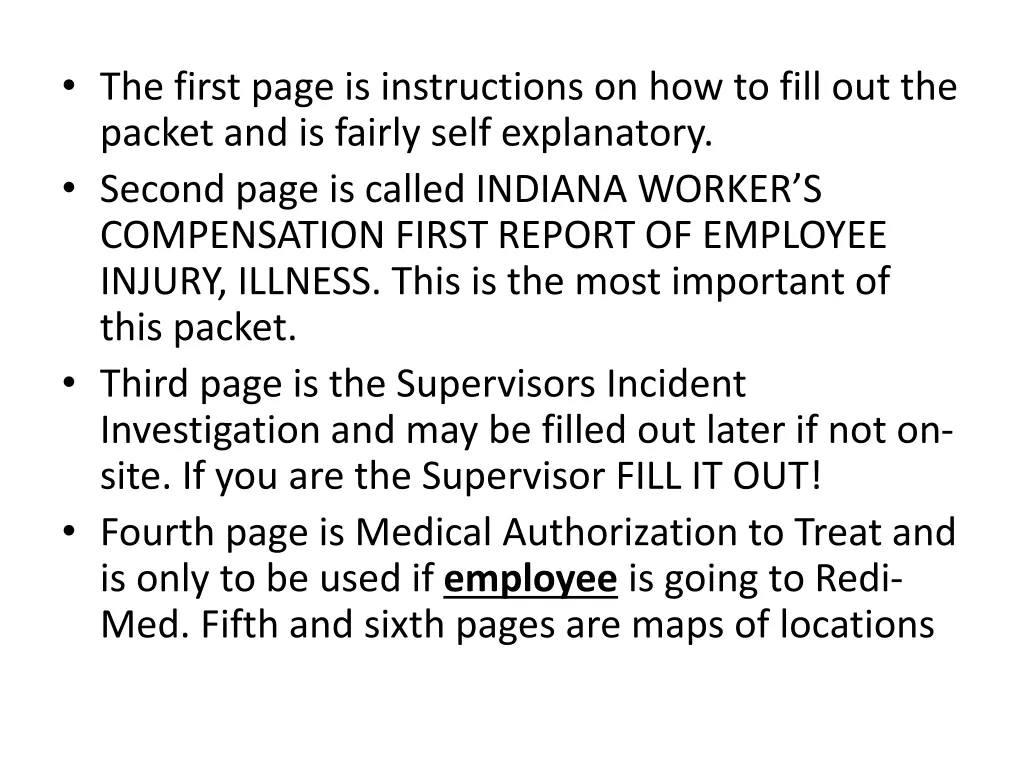 the first page is instructions on how to fill