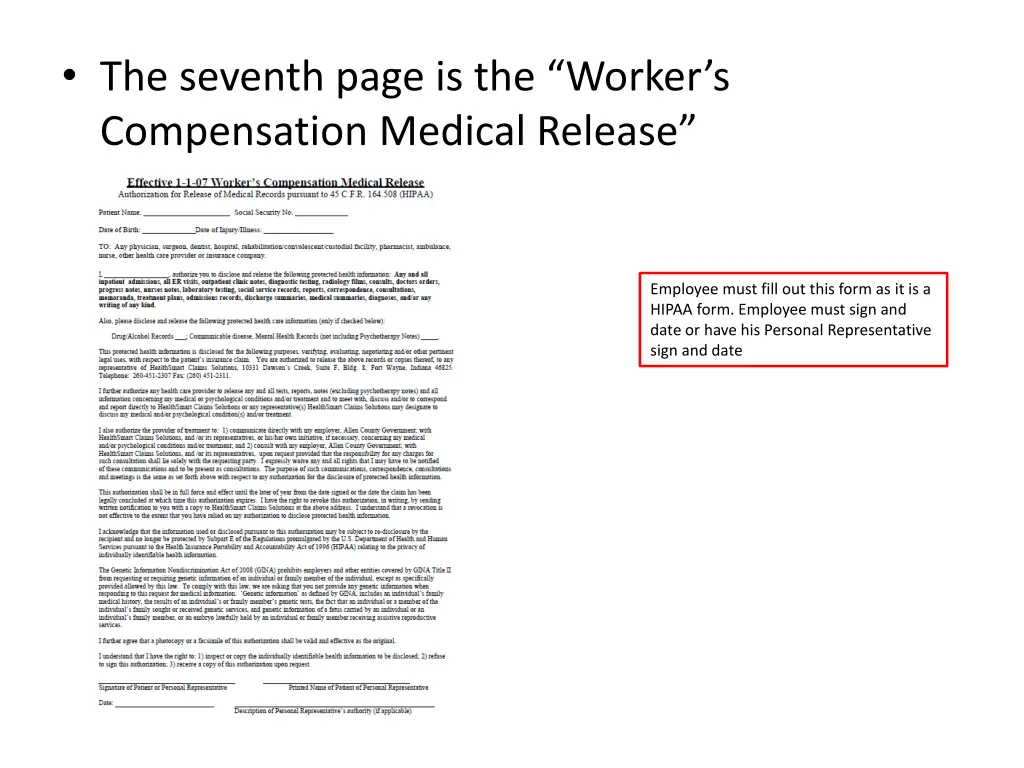 the seventh page is the worker s compensation