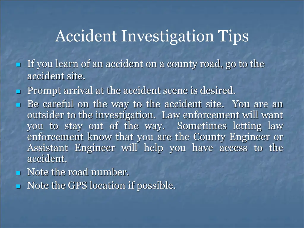 accident investigation tips